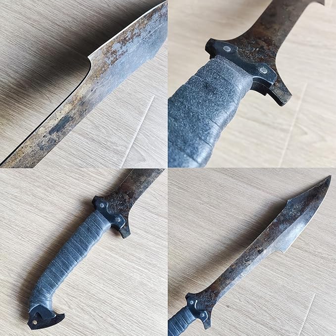 Full Tang Carbon Steel Machete Sword with Sheath for Practice, Outdoor Use, Collection-27.6 Inch