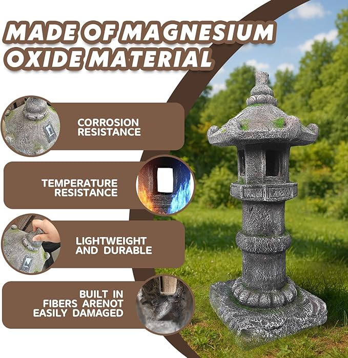 Solar-Powered Pagoda Lamp