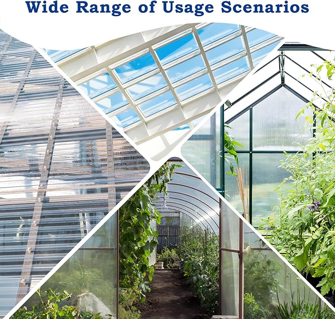 BPS 6Pcs 24"(W) x72(L)×0.16" Polycarbonate Panels, Waterproof UV Protected Reinforced Sheets, Outdoor Garden and Greenhouse Covering, Twin-Wall Clear Sheets
