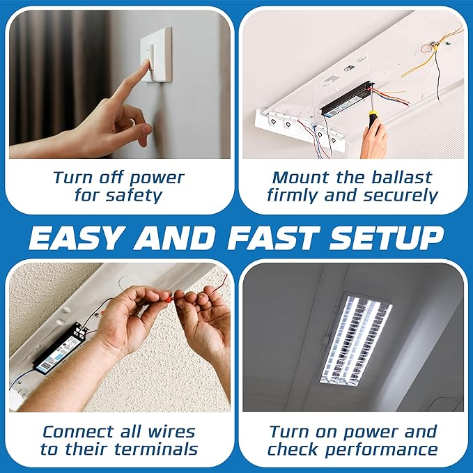 OHLECTRIC 10 Pack - Replacement for ICN3P32-SC 1,2&3 Lamp - T8 Fluorescent Ballast, Electronic Ballast Replacement 120-277 Volt, Instant Start - Standard and Energy Efficient Ballasts - UL Approved