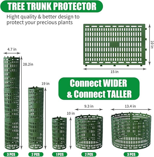 18pcs Tree Trunk Protector, Tree Guards Trunk Protector with Twist Ties, Resizable for Various Size Trees or Plants, Preventing Tree Bark Damage from Pruners, Mowers, and Rodents