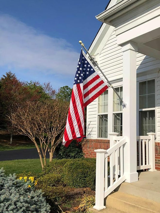 Nylon Embroidered American US Flag 3x5 FT 100% Made in The USA- Heavy Duty Vibrant Colors United States Flag with Embroidered Stars and Sewn Stripes for Home/Company/Indoor Outdoor Decoration (FMAA Certified)