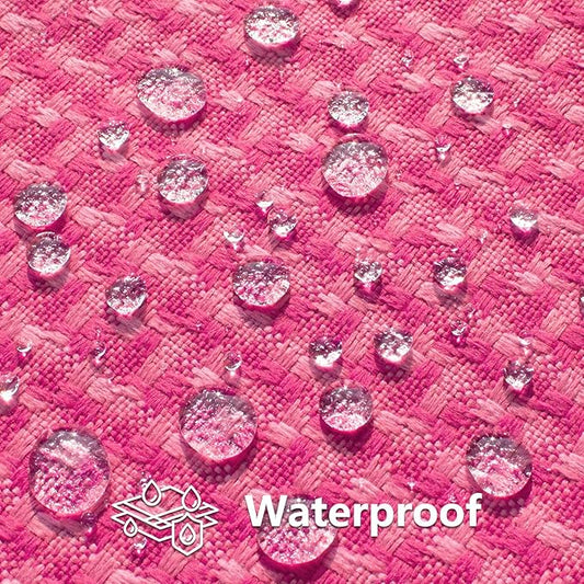 Kevin Textile Outdoor Waterproof Throw Pillow Covers Pack of 2 Valentines Day Weaving Texture Water Resistant Decorative Cushion Covers for Garden Patio Tent Balcony Bench Couch 18x18 Inch, Hot Pink