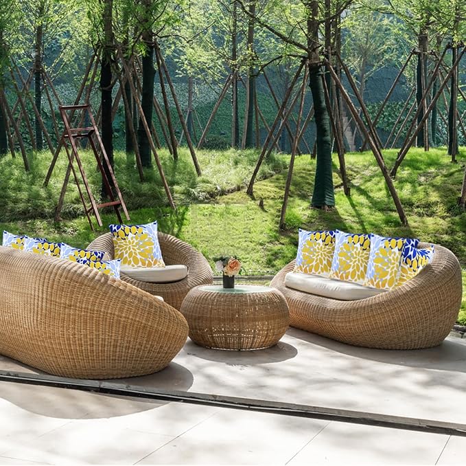 JMGBird Outdoor Throw Pillows with Inserts Pack of 2 18x18 Inches Decorative Pillows, Square Pillow for Bed, Couch, Sofa