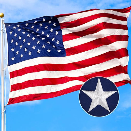 XIFAN Premium American Flag 3x5 Outdoor, Heavy Duty 210D Tough Polyester, Long Lasting US Flags for High Wind Outside with Embroidered Stars, Sewn Stripes, Brass Grommets
