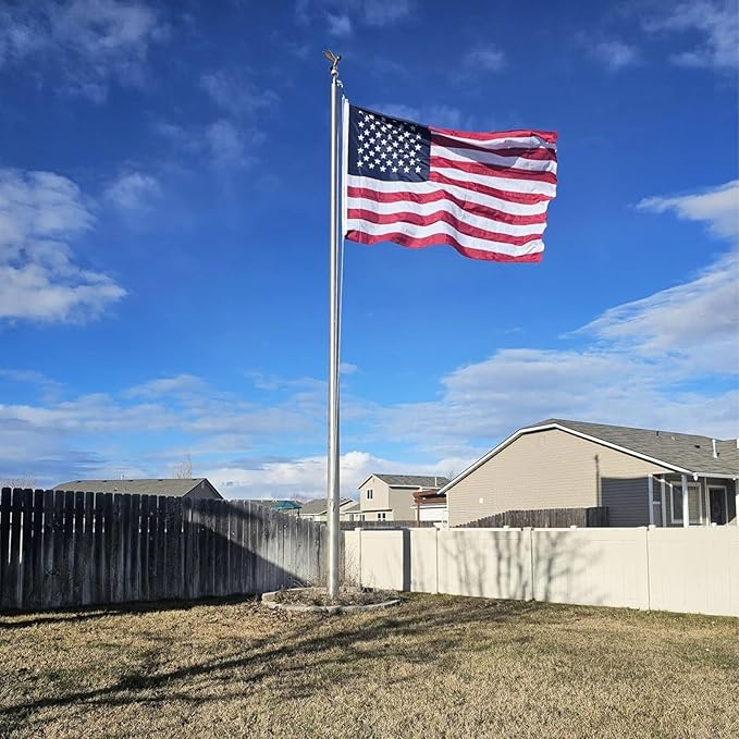Homissor American Flags for Outside Large US Flag 6x10 Heavy Duty Outdoor USA Banner Embroidered Stars High Wind All Weather Sewn Stripes Brass Grommets