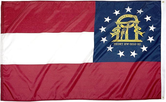 FlagSource Georgia Nylon State Flag, Made in the USA, 4x6'