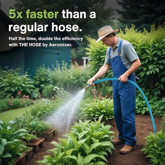 Aeromixer THE HOSE - 1 Inch Garden Hose 50 Ft, Kinkless Commercial Garden Hoses, Heavy Duty Industrial Water Hoses for Outdoors, 650 PSI High-Pressure Watering Tool for Farming and Gardening