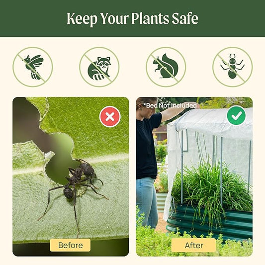 Vego garden Frost Greenhouse Cover System for 4.0' x 8.0' (10 in 1) Garden Bed