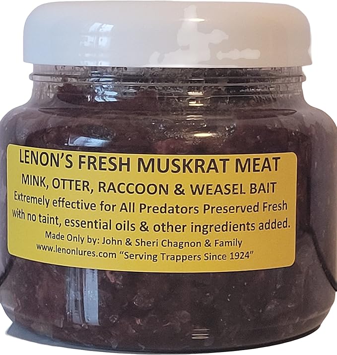 Lenon's Fresh Muskrat Meat Bait for Weasel, Mink, Otter and Raccoon