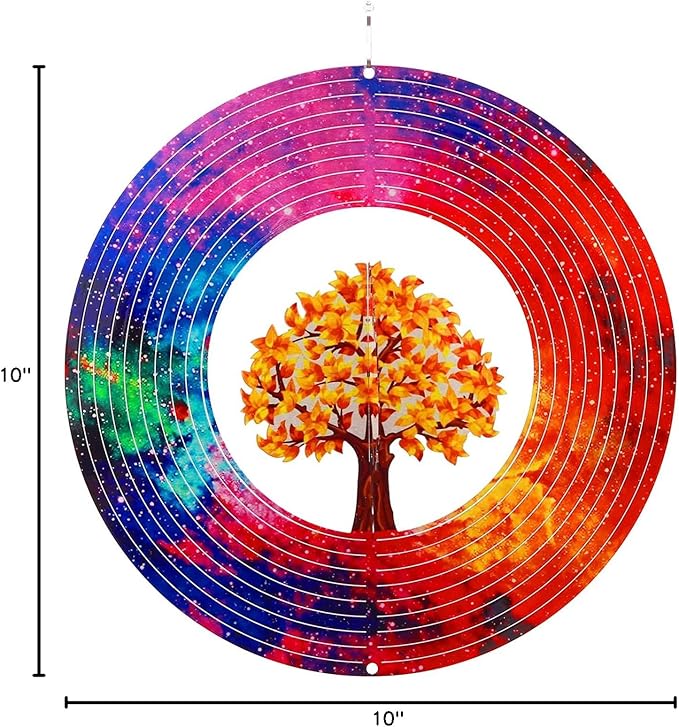 Spring Song Tree of Life 3D Kinetic Wind Spinner for Yard and Garden Stainless Steel Spinner Indoor and Outdoor Hanging Decor Crafts Ornaments Kinetic Art Spinner Hanging Wind Spinners Decor Gifts