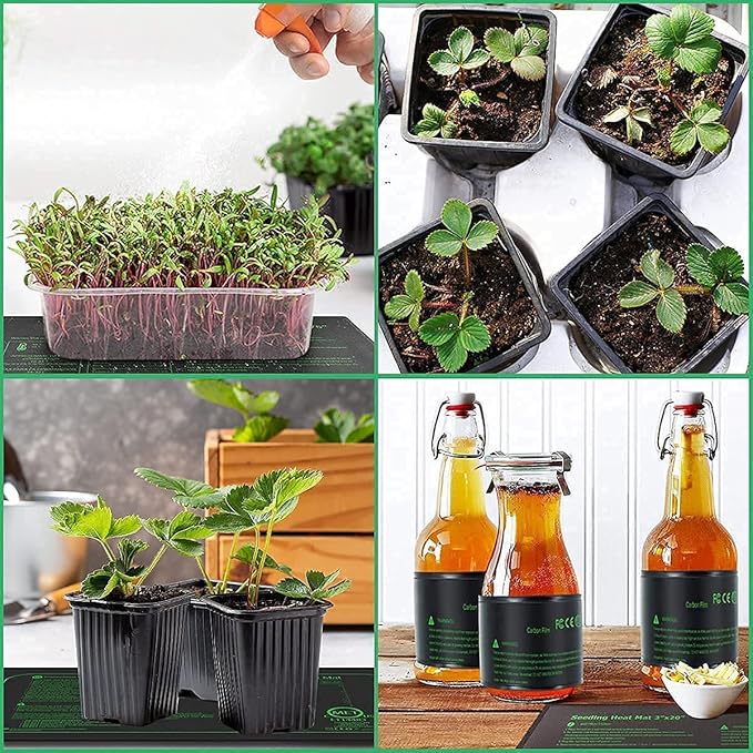 1 Pack 21W Seedling Heat Mat for Seed Starting,10" x 20.75" Waterproof Heating Pad for Indoor Plants Germination(M)