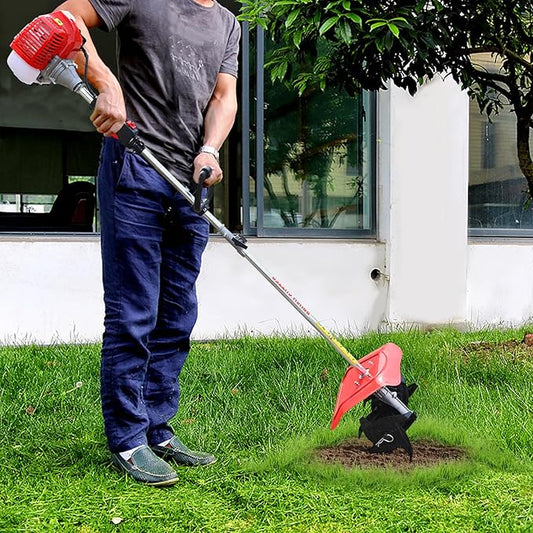 Gas Powered Tiller Cultivator 42.7CC 2-Stroke Handheld Garden Rotary Cultivator Rototiller Cordless for Gardening, Sandy Land, Loose Soil, Cultivation of Cash Crops