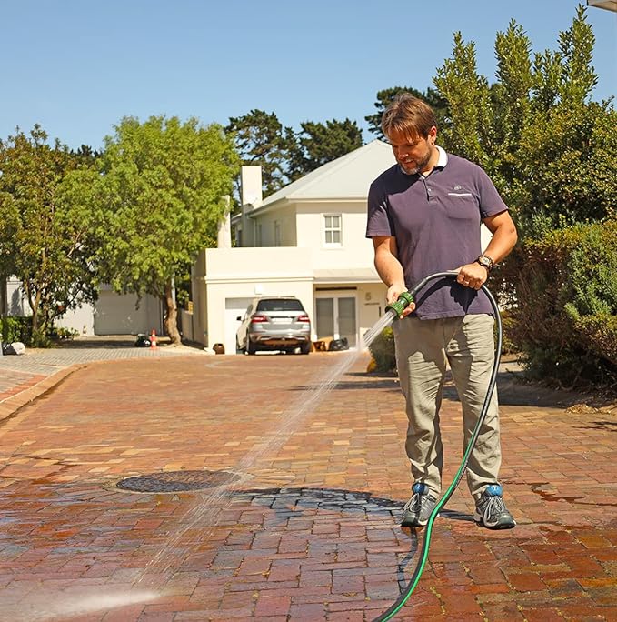 Hybrid Garden Hose 5/8 IN. x 25 FT, Heavy Duty, Lightweight, Flexible with Rotatable Grip Handle and Solid Brass Fittings