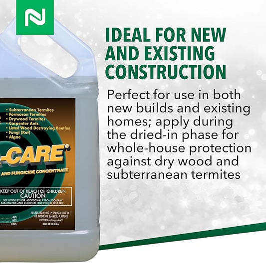 Bora-Care Termiticide Insecticide and Fungicide Concentrate, Wood Treatment for Termite and Beetle Prevention, 1 Gallon