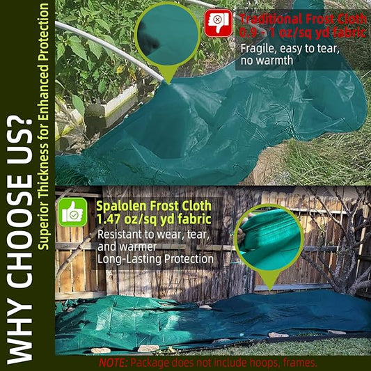 Plant Covers Freeze Protection, 10ft X 20ft Floating Row Cover 1.47 oz/yd² Fabric, Garden Frost Cloth Frost Blanket Plant Frost Covers for Outdoor Winter Frost/Sun Pest Protection - Green