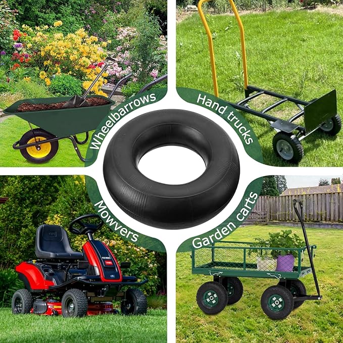 13x4.00-6 Inner Tube 4.10/3.50-6 Heavy Duty Replacement Tire Tubes with Straight Valve Stem for Wheelbarrows, Mowers, Hand Trucks - 2 Pack