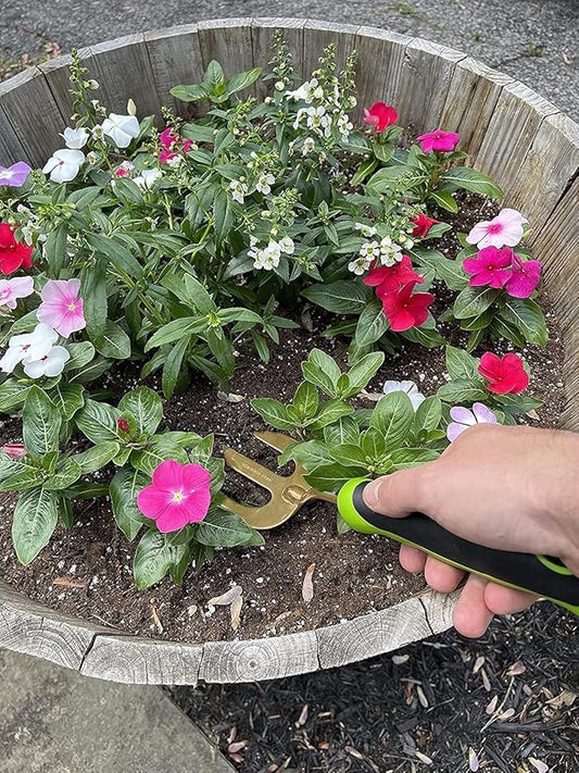 Garden Guru Titanium Hand Weeder Fork Tool – Rust Resistant – Ergonomic Handle – Great for Planting, Spreading Mulch, Weeding, Loosening & Transplanting Soil