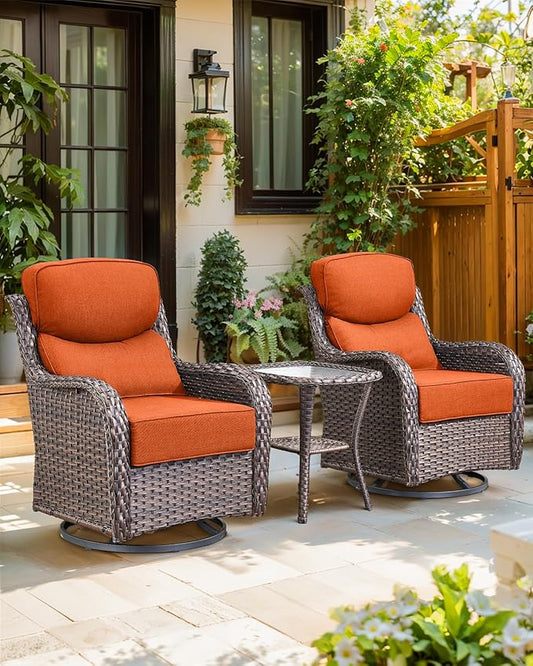 Luxury 24x24x6 Inch Smile Outdoor Cushions - 1 Set Deep Seat Water-Resistant Patio Furniture Replacement Cushion for Wicker Rattan Wood Metal Chair Glider Rocker Loveseat Sofa - Orange