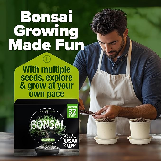 Bonsai Tree Kit π¨π¦π Gifts for Men & Women - Grow 4 Bonsai Trees - Unique Gardening Crafts for Adults, DIY Hobbies for Plant Lovers & Gardeners - Unusual Christmas Gift Ideas for Mom & Dad