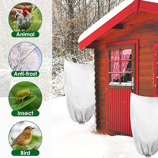 3 Pcs Large Plant Covers Freeze Protection 47.5" X 71.2",Reusable Winter Cold Weather Frost Blankets for Outdoor Plants with Drawstring and Zipper,Outdoor Tree Jackets (M:31.5"*47.5", White)