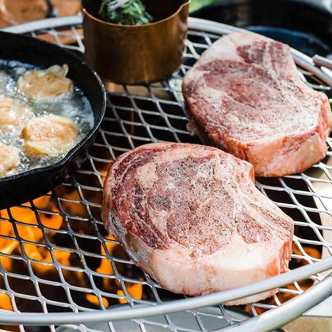 Breeo Smokeless Fire Pit Grilling Bundle (X Series 24 Corten Steel, Outpost Grill, Ash Shovel, & Lid) | 27.5 inch Smokeless Firepit for Outside | Ideal for Families