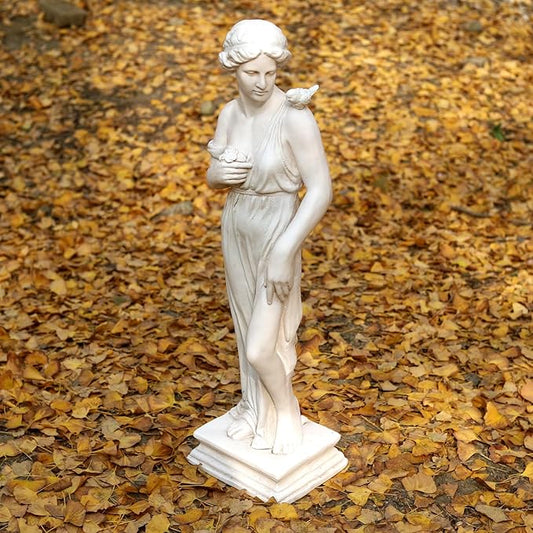 Outdoor Garden Statue Nymph Sculpture Goddess of Greek Mythology Roman Style Outdoor Patio Yard Lawn Porch Decor 32 Inch Ivory