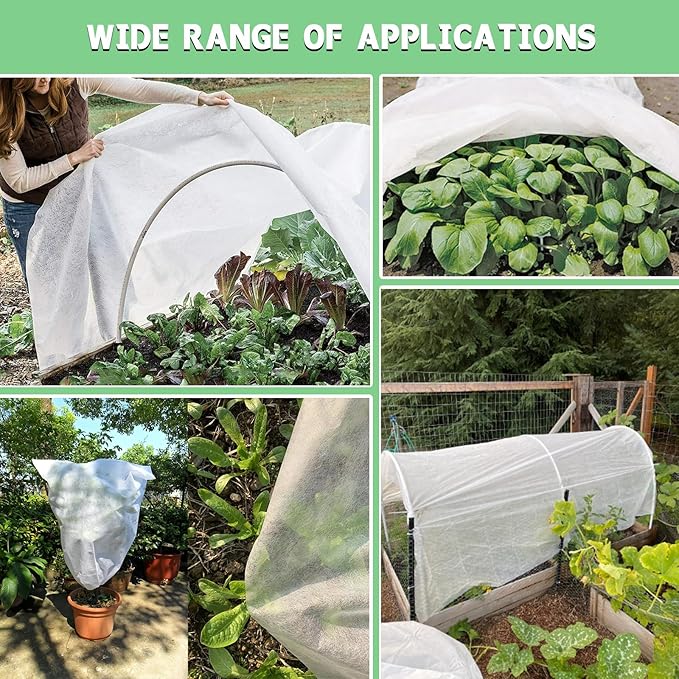 Plant Covers Freeze Protection, 7'x 25' Frost Cloth for Outdoor Plants, Winter Plant Cover for Frost Protection, Plant Blanket Floating Row Covers for Garden and Tree