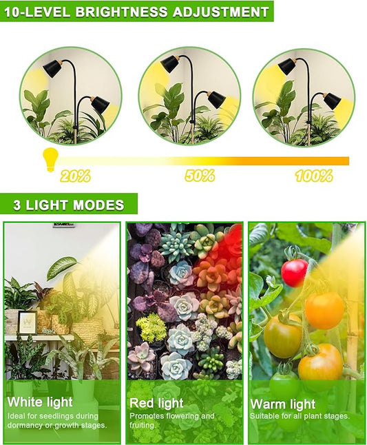 Standing Plant Grow Light, LED Growing Light Full Spectrum for Indoor Plants,4/8/12H Timer, 10-Level Brightness,Flow Grow Light for Tall Large Indoor Plants