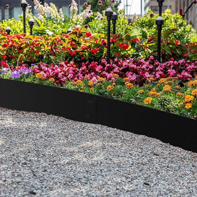 9.4 Inch Metal Landscape Edging, 6 Pack Heavy Duty Galvanized Steel Garden Edging,42 Inch Garden Edging Border for Lawn, Pathway, Yard