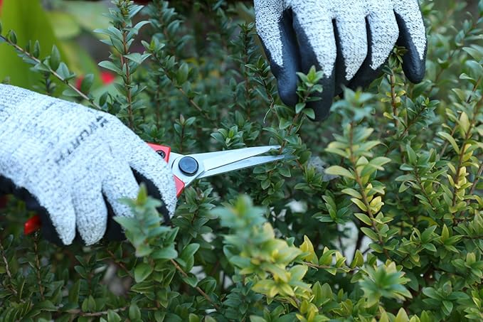 Kamikaze KM13 Single Hand Pruning Shears - Semi Professional - 25 mm Ø Curved Scissors - Gardening Scissors - Steel Handles - With Case (Straight Blade 15 mm)