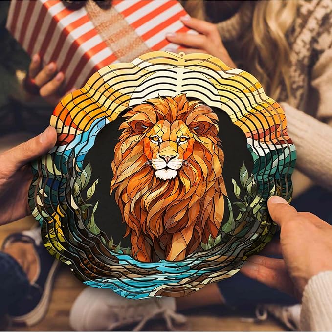 Lion Wind Spinner - Unique 3D Hanging Wind Spinner for Yard and Garden