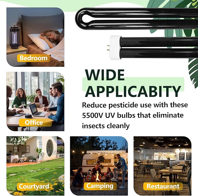 BB-40blk 40W Light Replacement Bulb (1-Pack) | Compatible with Black Flag BZ-40BLK/BZ-40DX/BZ-40MAX & Stinger UVB45 B4045-4 (5500V, 4-Pin Base)