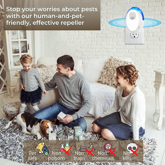 MITXPC Ultrasonic Pest Device Repeller Indoor Pest Deterrent Repellent Ultrasonic Plug in, Pest Control for Spiders, Roaches, Insects (6 Pack)
