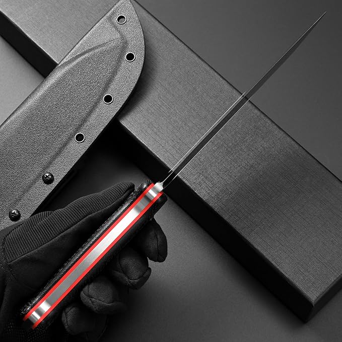 Eafengrow EF149 Fixed Blade Knife N690 Steel Blade Colorful G10 Handle Full Tang EDC Straight Knife for Hunting Camping Adventure