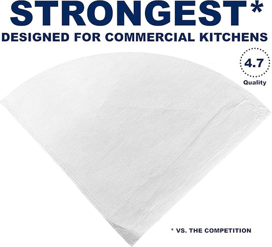 (100 Pack) Commercial 10" Deep Fryer Oil Filters, Maple Syrup Filters, Beeswax Filters, Grease Filter Cones, Best For Restaurants, Cafes, Food Trucks, Hotels