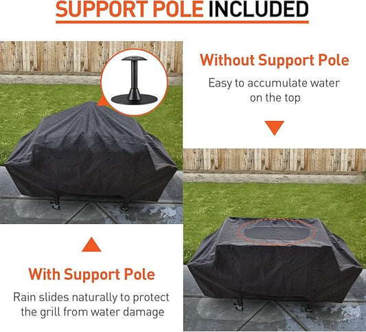 Arcedo 36 Inch Griddle Cover Compatible for Blackstone, Camp Chef 600, Nexgrill, Heavy Duty Waterproof 4 Burner Flat Top Grill Cover, Includes Support Pole