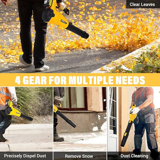 Cordless Leaf Blower for Dewalt 20V Battery - 500 CFM/150 MPH Electric Leaf Blower with Brushless Motor, 6-Speed Adjustable (100MPH) for Lawn/Yard Care (Tool Only)