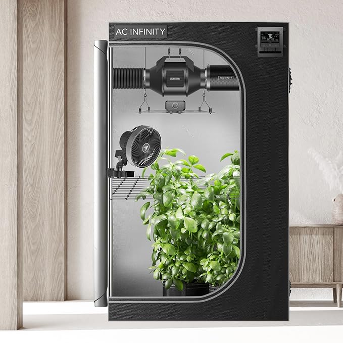 AC Infinity Advance Grow System 2x2, 1-Plant Kit, WiFi-Integrated Grow Tent Kit, Automate Ventilation, Circulation, Schedule Full Spectrum Samsung LM301H LED Grow Light, 2000D Mylar Tent