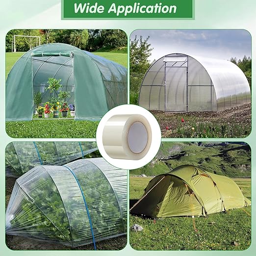 DGSL Greenhouse Repair Tapes, 3" x115' Greenhouses Cover Plastic Sheeting Tape, 6.3 mil Thickness Clear Greenhouse Plastic Tape for Seaming and Sealing
