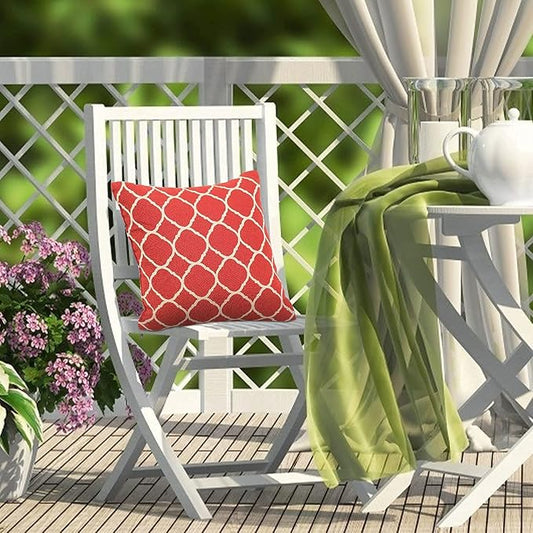 JMGBird Outdoor Pillows for Patio Furniture 18''x18'' Waterproof Decorative Patio Furniture Pillows Indoor Throw Pillows with Inserts, Square Throw Pillow for Couch, Bed, Sofa, Bench, Chair, Set of 2