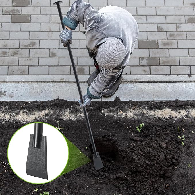 69 Inch Tamping and Digging Bar Steel Bars Post Hole Digger Tamping Bar (Black)