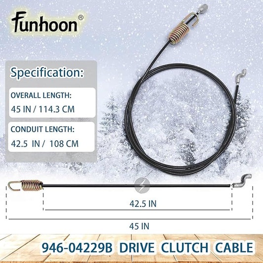 946-04229B Drive Clutch Cable for MTD Craftsman Cub Cadet Yard Machines Yard Man Most 2-Stage Snow Blowers Replaces 746-04229 746-04229B 946-04229