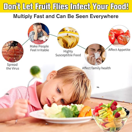 Fruit Fly Trap Refills Liquid Only, Fruit Fly Traps for Indoors,Ready-to-Use Gnats Killer Indoor Trap,Gnat Catcher for Home Kitchen (12 Pack)