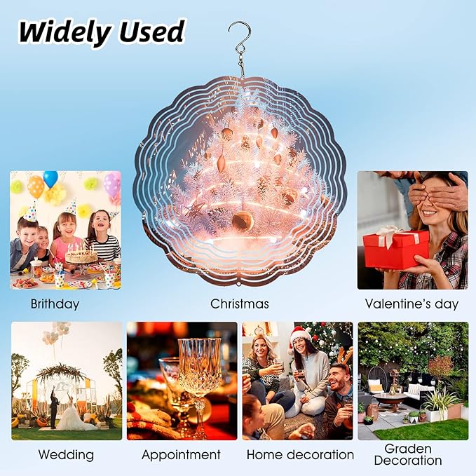 5 Pack Sublimation Wind Spinner Blanks 6 Inch Wind Spinners Sublimation Blanks 3D Aluminum Metal Wind Spinners for Yard and Garden Indoor Outdoor Window Porch Front Door Decoration Round