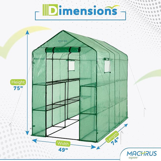 Machrus Ogrow Greenhouse Kit, Multiple Sizes - Green House, Small Greenhouses Outside, Kit Small Greenhouses Outdoors, Mini Greenhouse Outdoor.