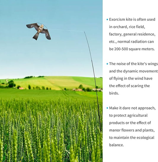 eyijklzo Bird Scarer Flying Kite Crops Farm Flying Bird Hawk Flying Kite