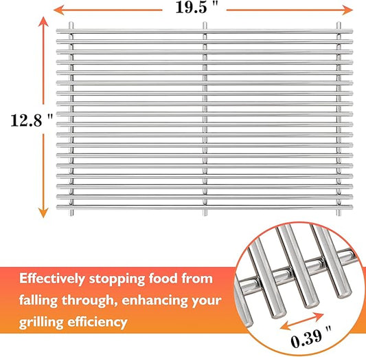 19.5" Grill Grates for Weber Genesis 300 Series,Cooking Grates for Weber Genesis E310 E320 E330 S310 S320 S330, Replacement Parts for Weber 7528/7524, 304 Stainless Steel