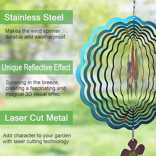 Birds Wind Spinner,Metal Wind Spinners for Outdoor,3D Double Sided Hanging Decor for Indoor,Outdoor,Unique Gifts for Women