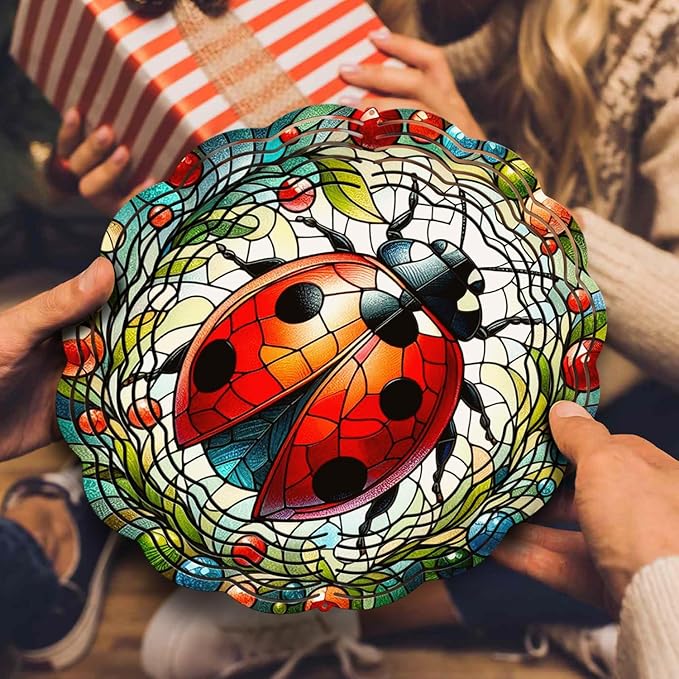 Ladybug Wind Spinner, Ladybug Wind Spinner Hanging for Yard and Garden, Unique Gift Wind Spinner, 3D Hanging Wind Spinner Outdoor